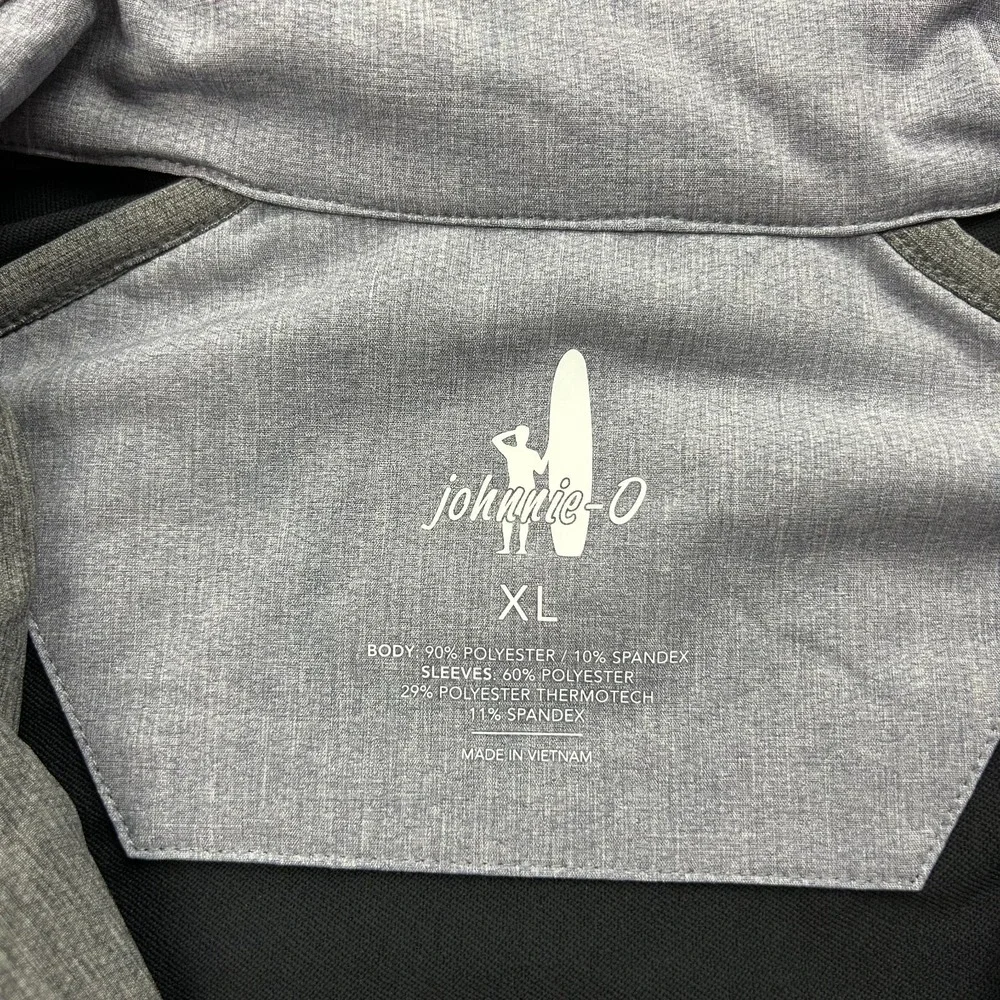 NEW Johnnie O Jacket Mens XL Gray Stinger Full Zip Golf Performance Comp Logo